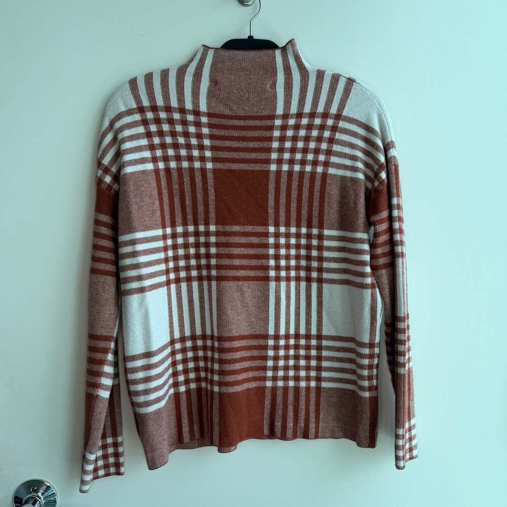Max Studio Mock Neck Plaid Sweater Size M - Picture 2 of 3